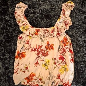 Boutique ruffle strap tank - worn once